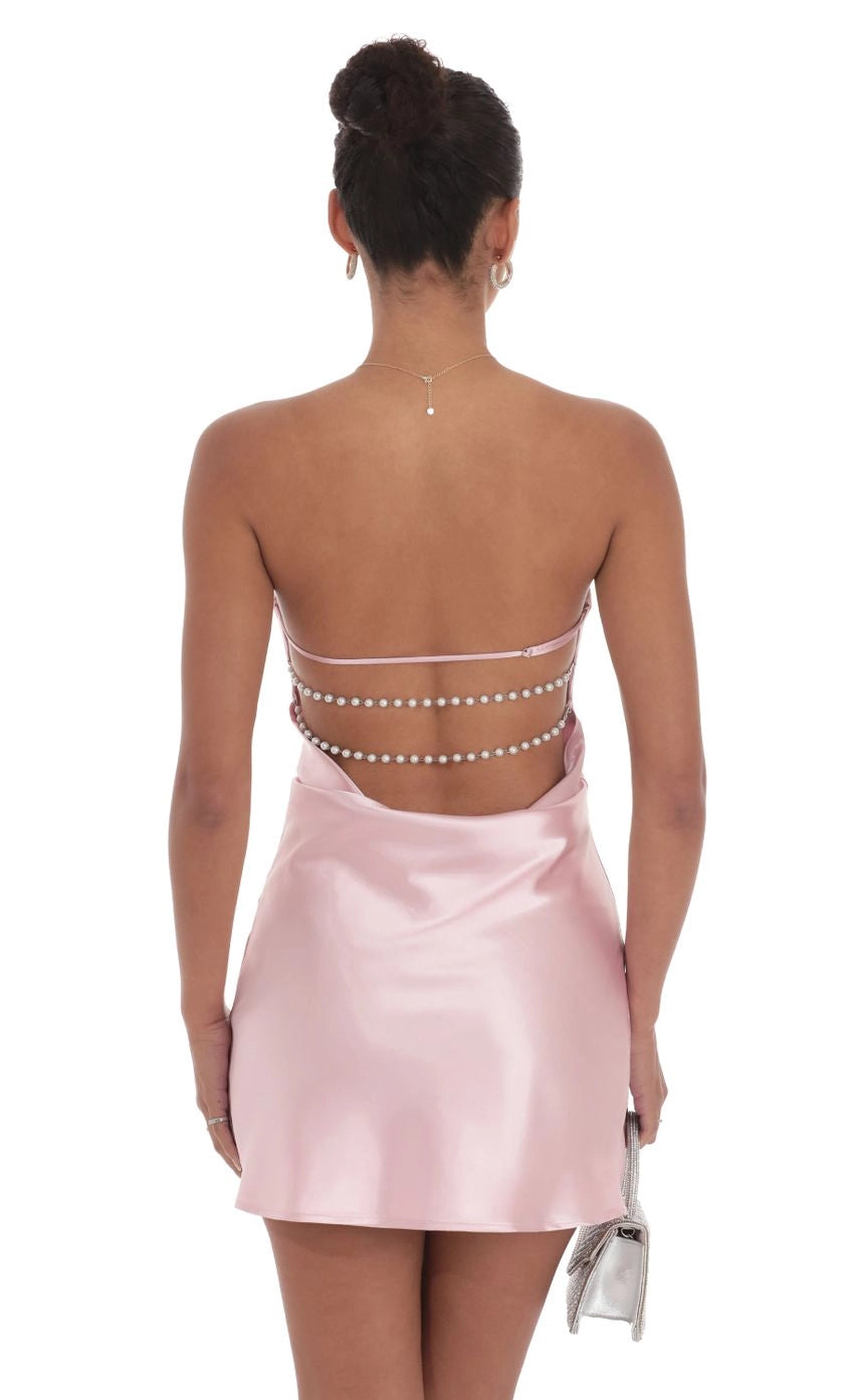 DingJi Wedding Charming Satin Pearl Bareback Sleeveless Short Homecoming Dresses